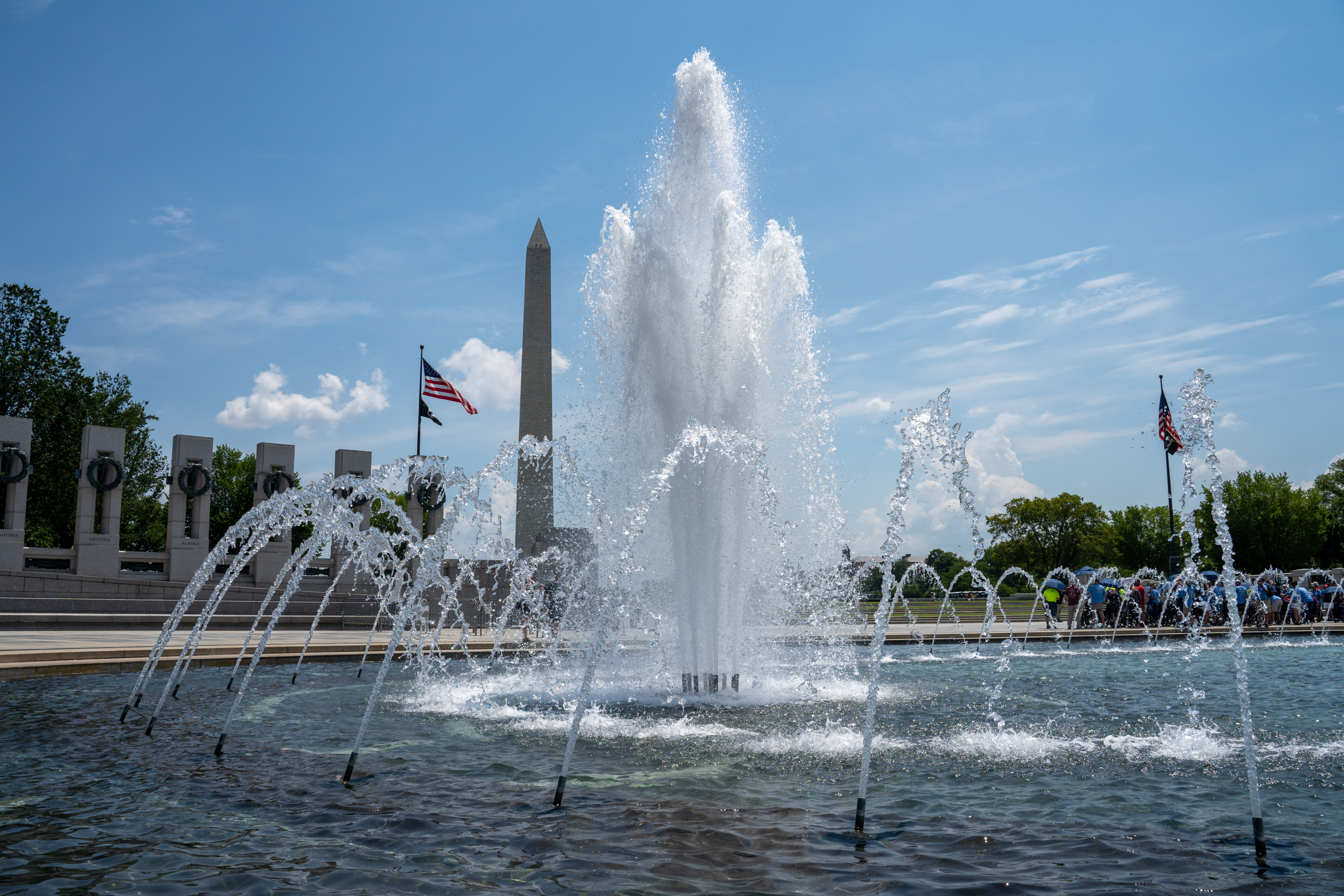 World War 2 memorial with Washington monument